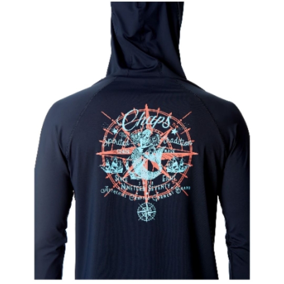 Chaps Long Sleeve Graphic Rash Guard Hoodie with UPF 50+ - Picture 6 of 10